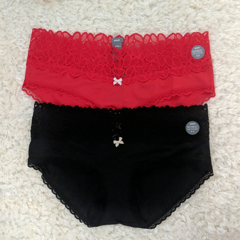 NWT Aerie Lace Trim Boybrief Underwear